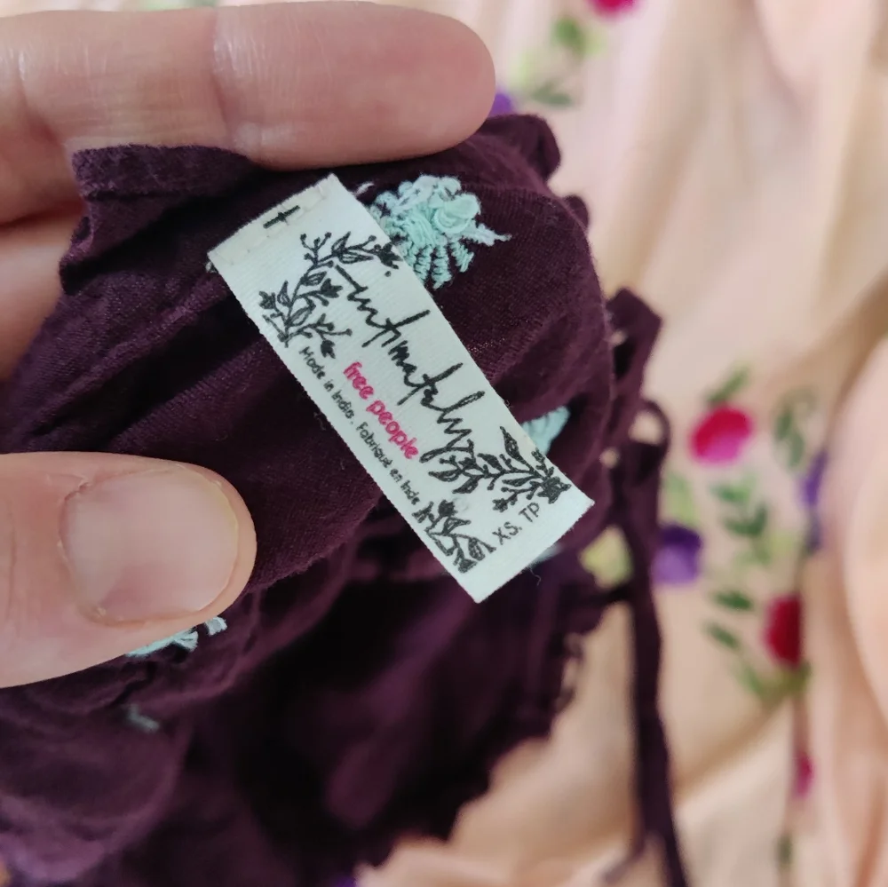 Free People Crop Flower Jeweled Top